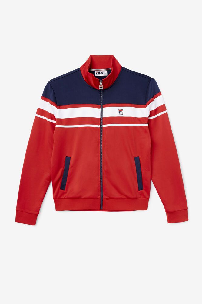 Fila Jacket Gordon Mens Red/Navy/White - India LWK-132456